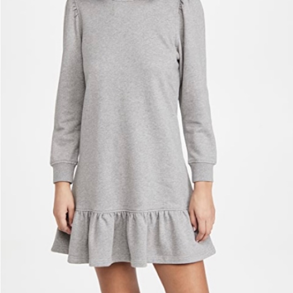 Derek Lam 10 Crosby Caden Sweatshirt Dress With Ruffle Hem